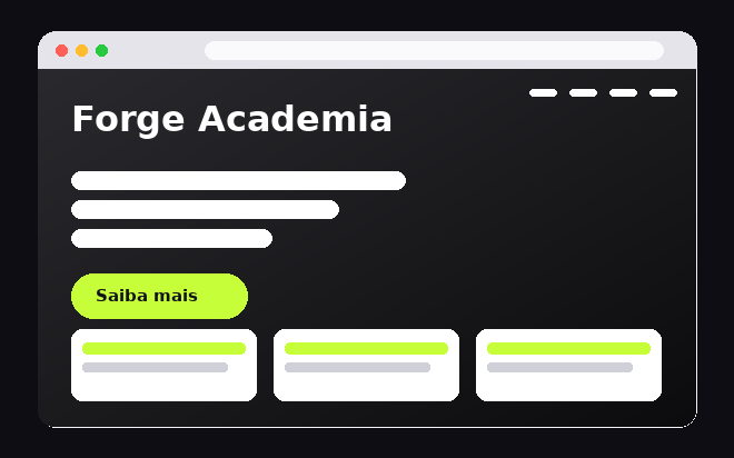 Exemplo de site para academia