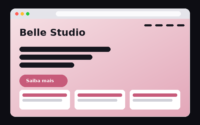 Exemplo de site para estúdio de unhas e manicure